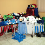 Kit donated by Shifnall Town, The RAF, Wallsend Boys Club and TPV Finland